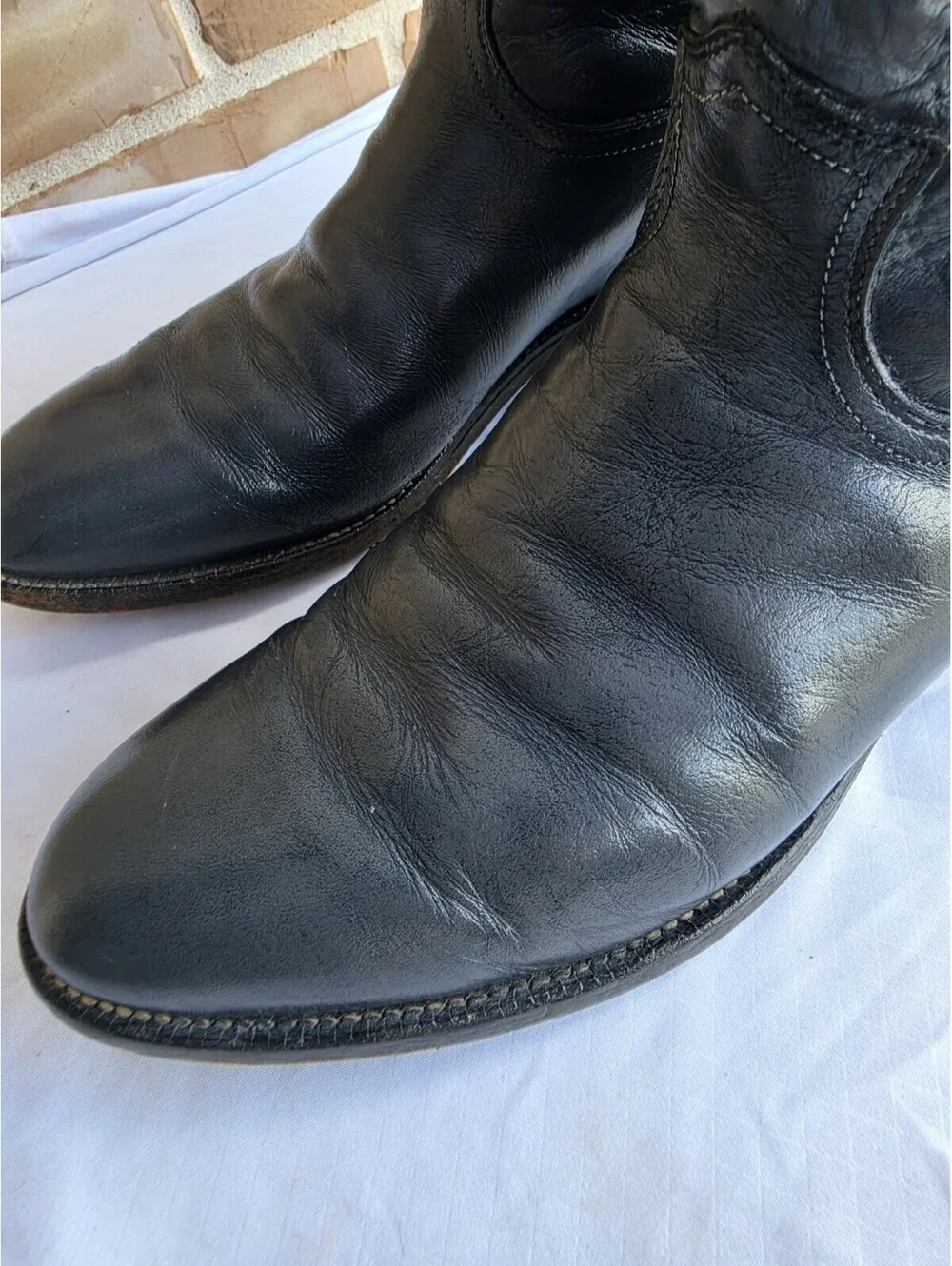 Vintage Justin Roper Boots Mens 10.5 D Gray Leather Cowboy Western USA 3025